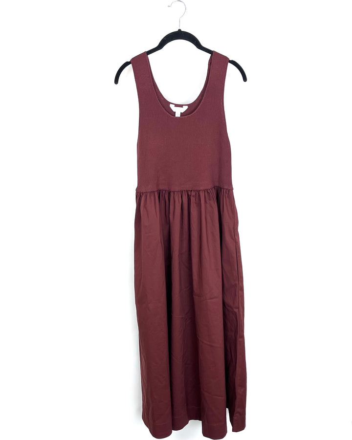 Dark Brown Multi Textured Dress - Size 12-14