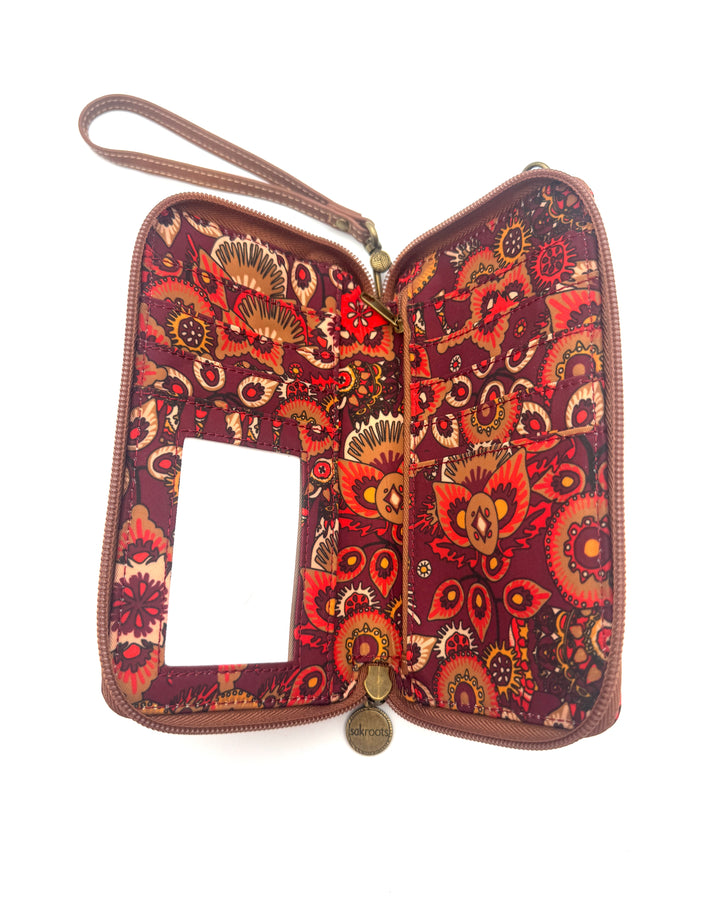 Purple Abstract Pattern Wallet/Wristlet/Crossbody Bag