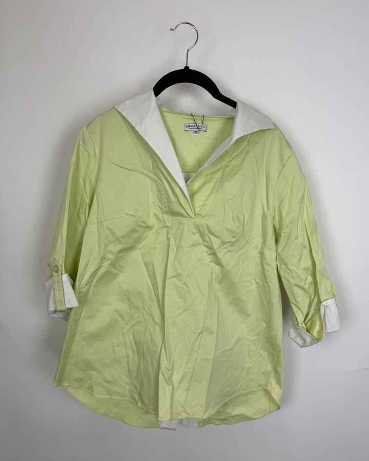 Pastel Green Collared Blouse - Size 4/6