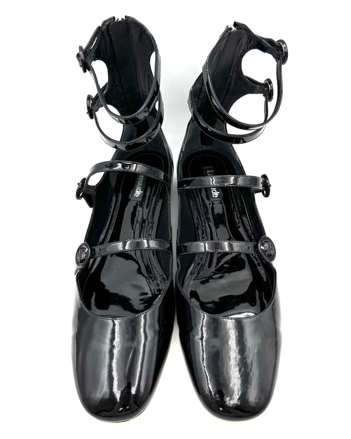 Black Tall Buckle Flat - Size 7 and 11