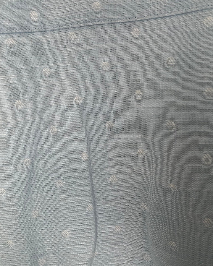 MENS Sky Blue Collared Shirt With White Circle Details - Slim Fit Medium