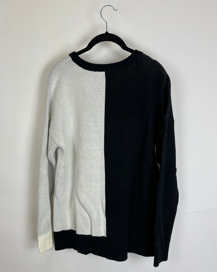 Thick Black Knit Heart Sweater - Size 6/8