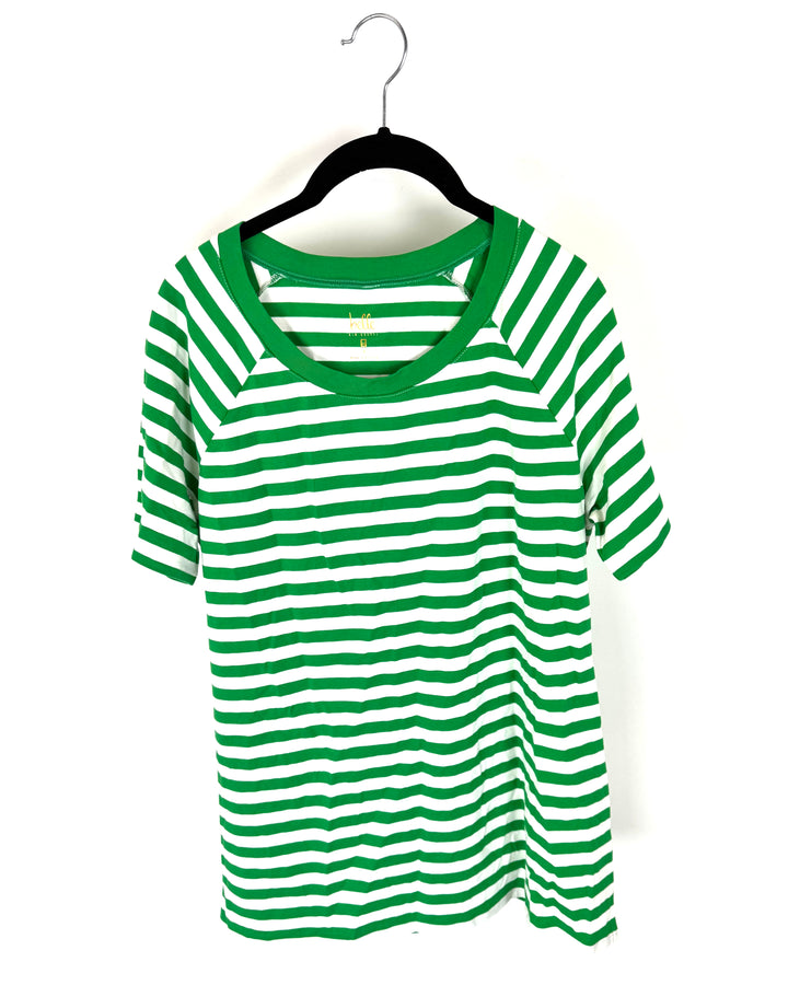 Green Striped T-Shirt - Size 6/8