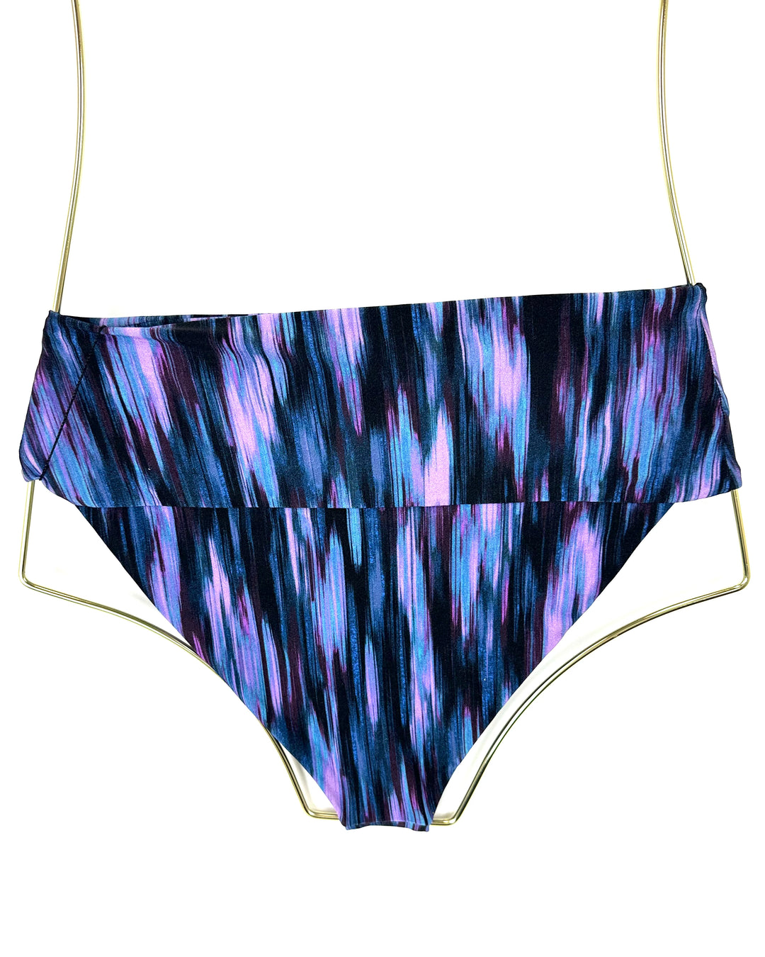 Blue & Purple Thick Waistband and Fuller Coverage Bikini Bottom - Extra Small and Small