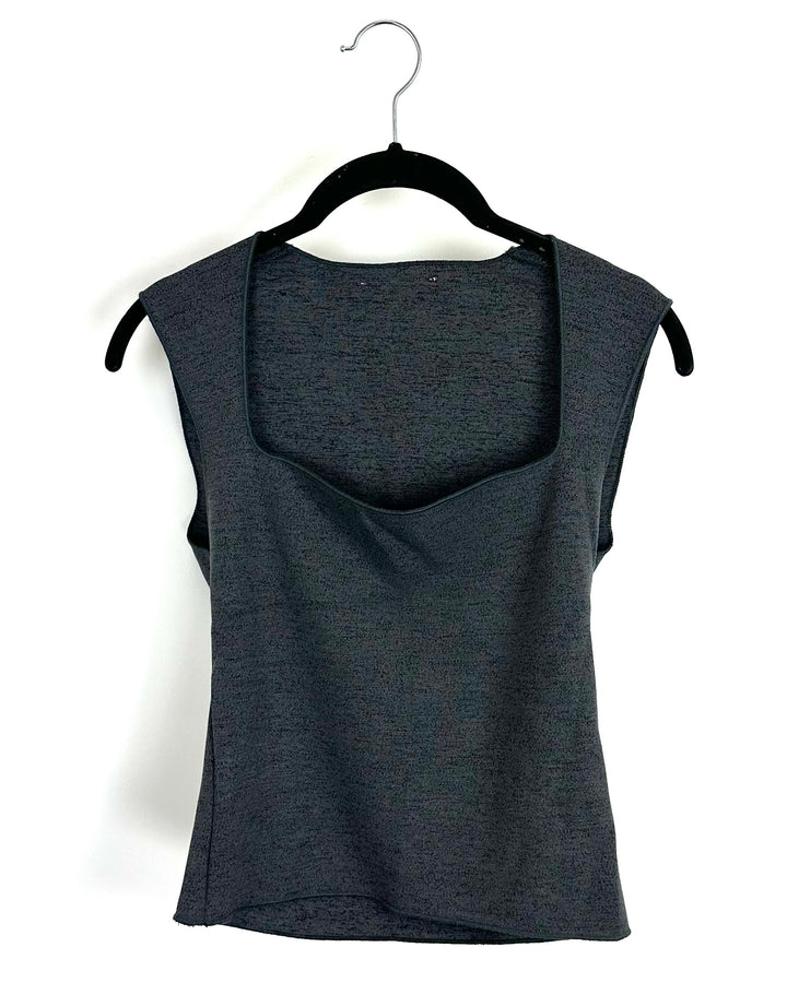 Dark Gray Square Neck Tank Top - Size 4/6