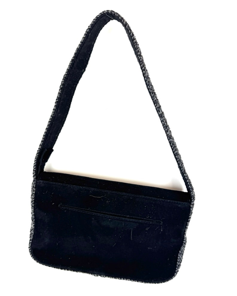 Black Suede Shoulder Bag