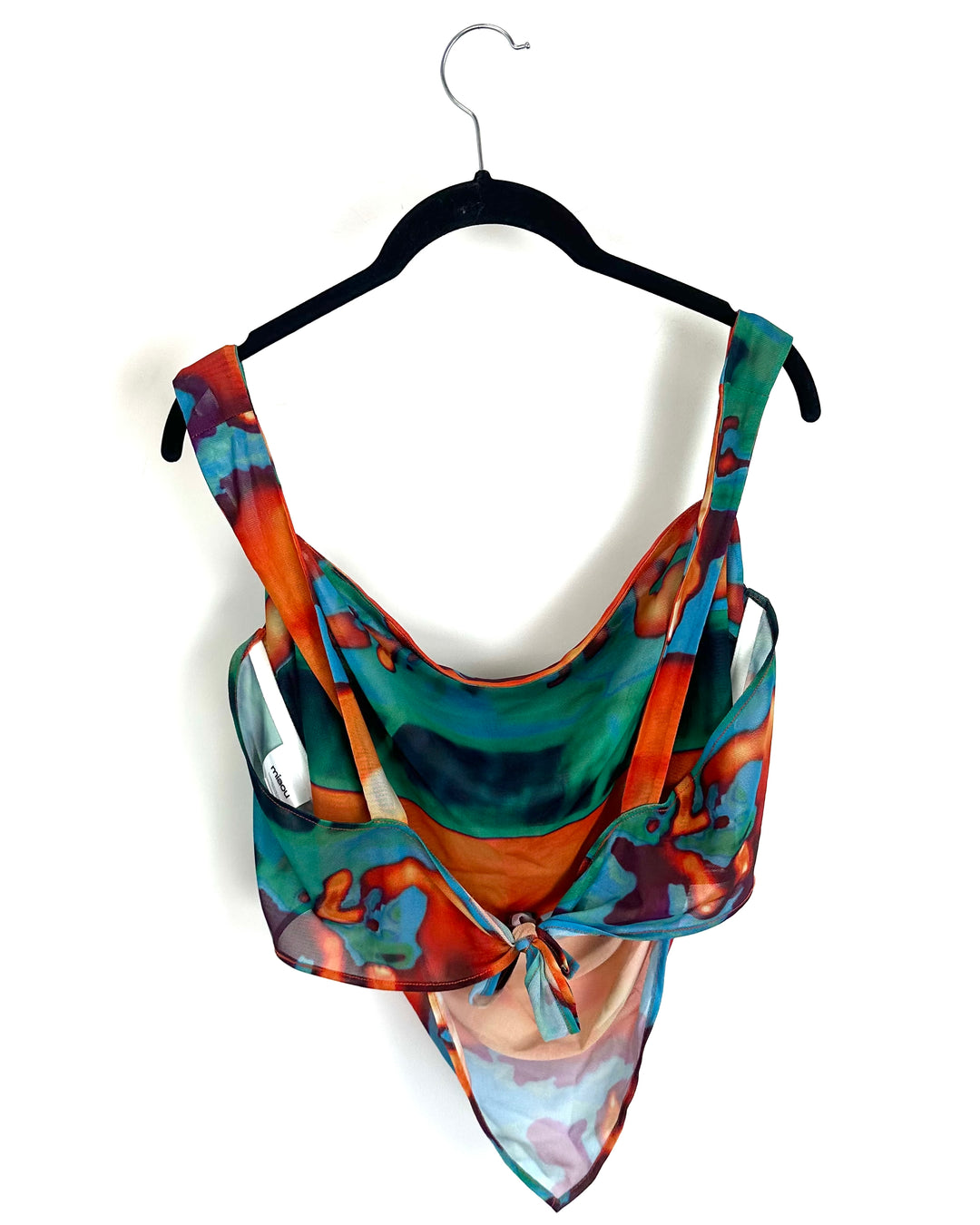 Miaou Multicolor Abstract Mesh Crop Top - 2XL