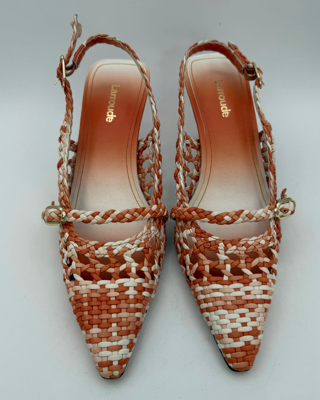 Orange Leather Slingback Heel - Size 6.5