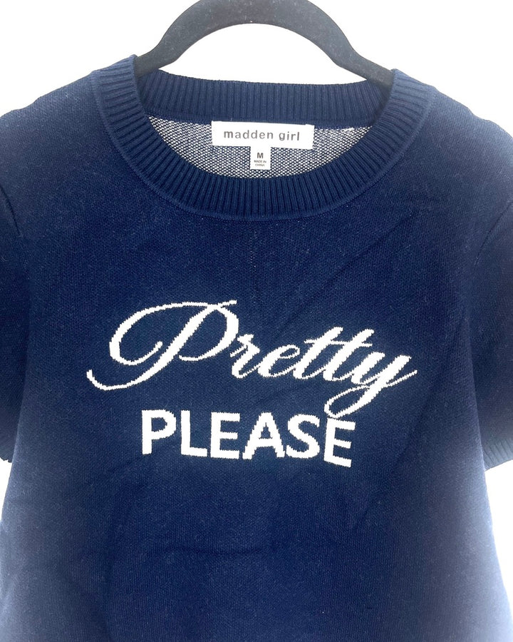 Blue Short Sleeve Sweater- Size 4/6