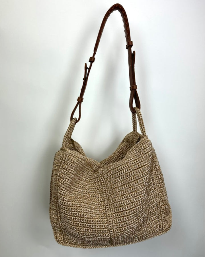 Sand Tan Crochet Shoulder Bag