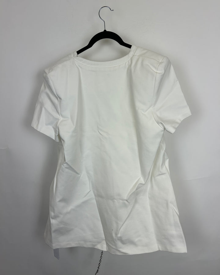 White Fringe Stone T-Shirt Dress - Size 6/8