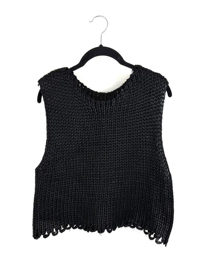 Black Knitted Sweater Top- Medium