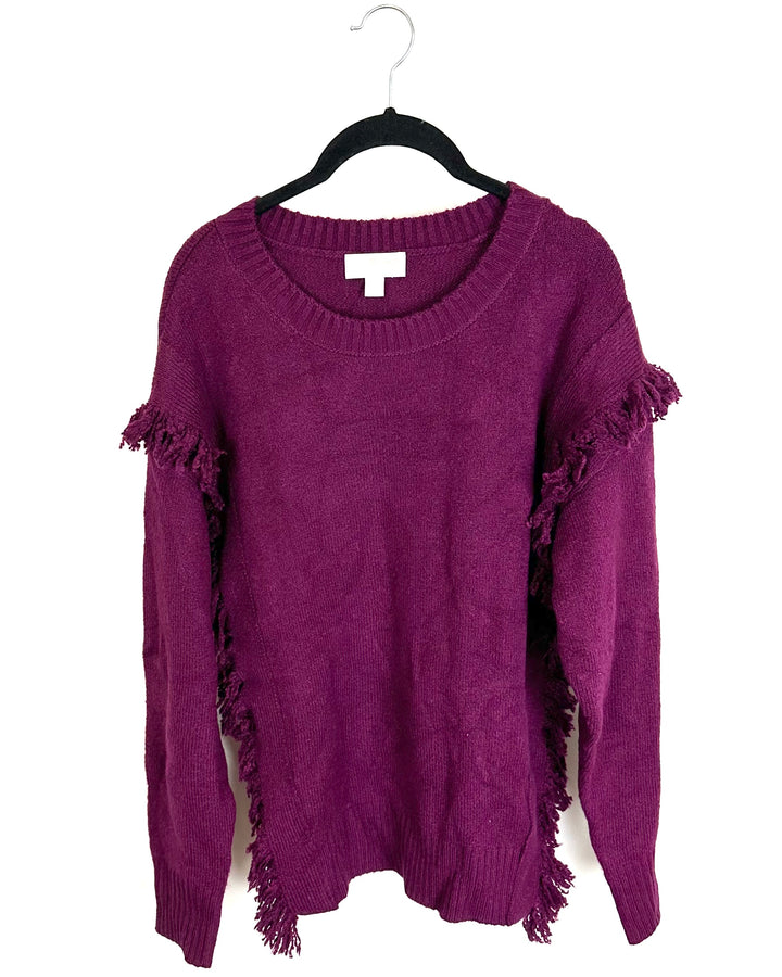 Purple Fringe Sweater - Size 6/8