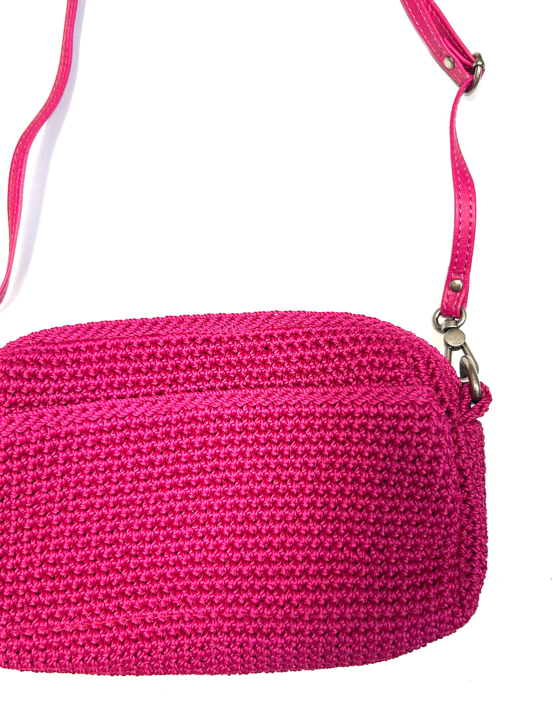 Magenta Crochet Crossbody Bag