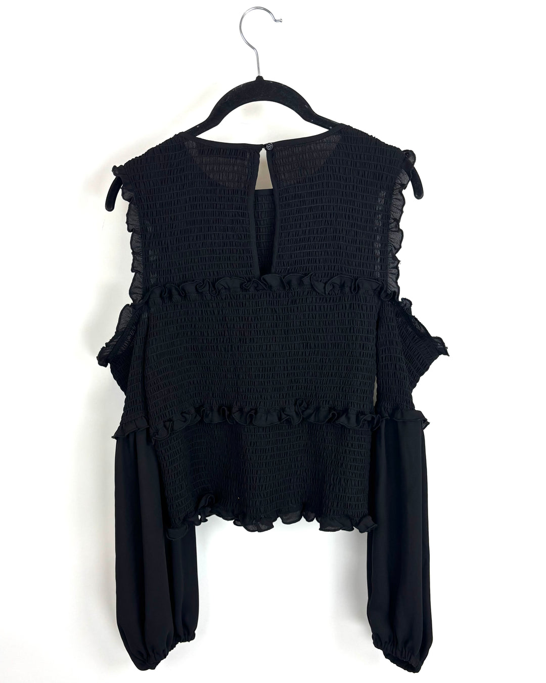 Black Ruffled Blouse - Size 4/6