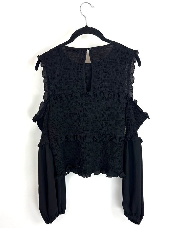 Black Ruffled Blouse - Size 4/6