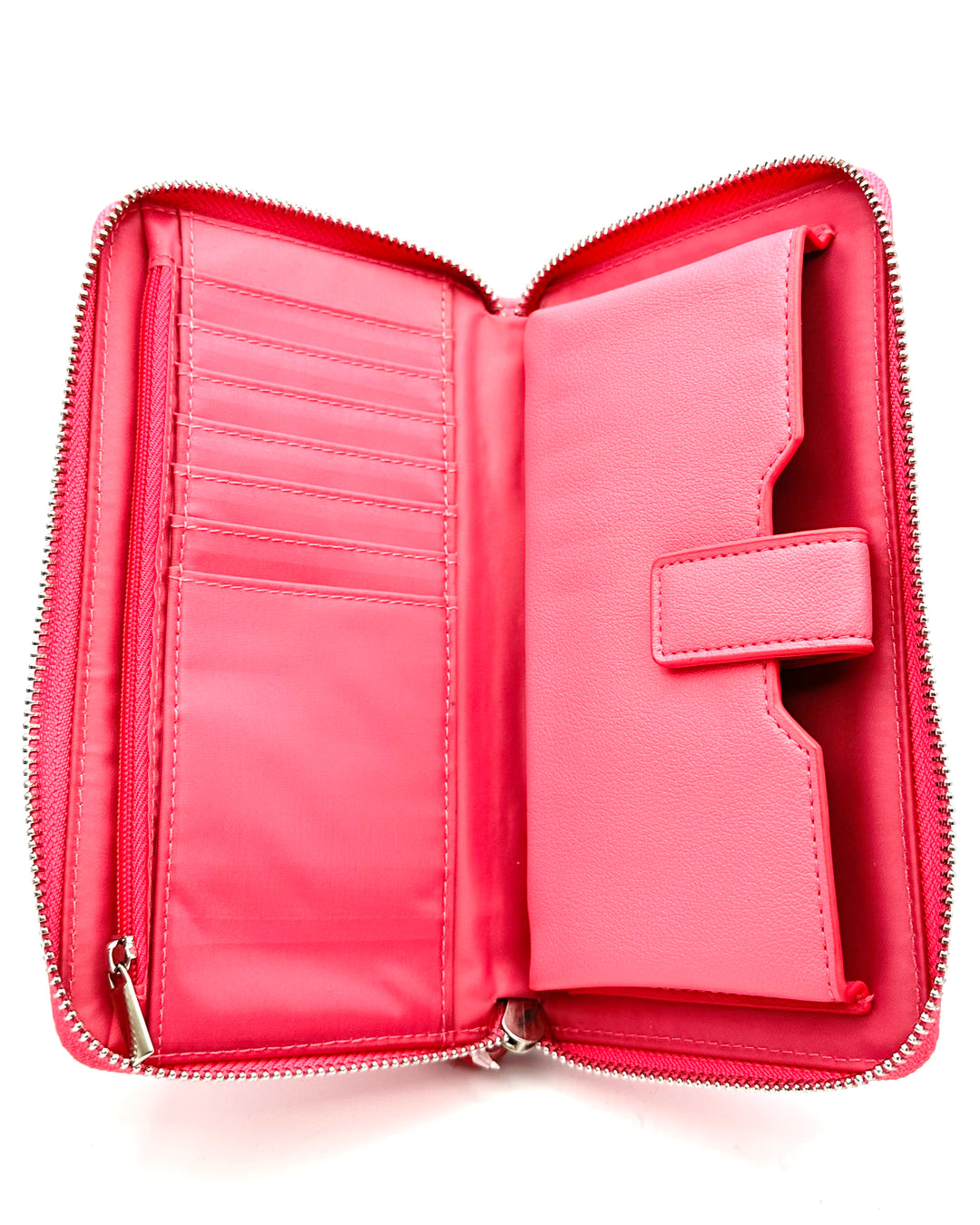 Pink Wristlet With Rhinestone Hearts