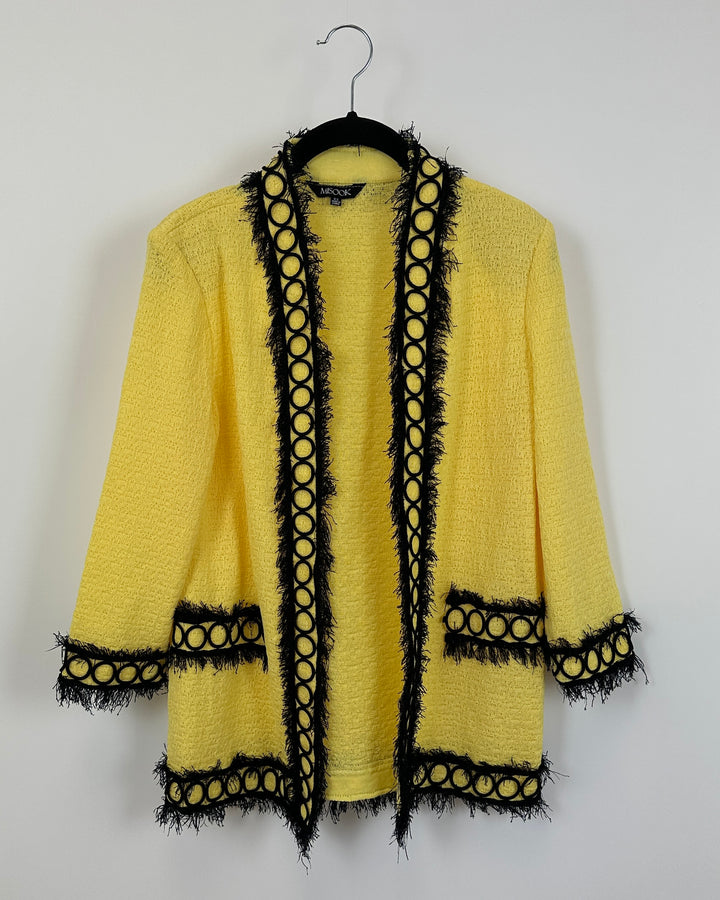 Yellow And Black Knit Cardigan - Size 2-4
