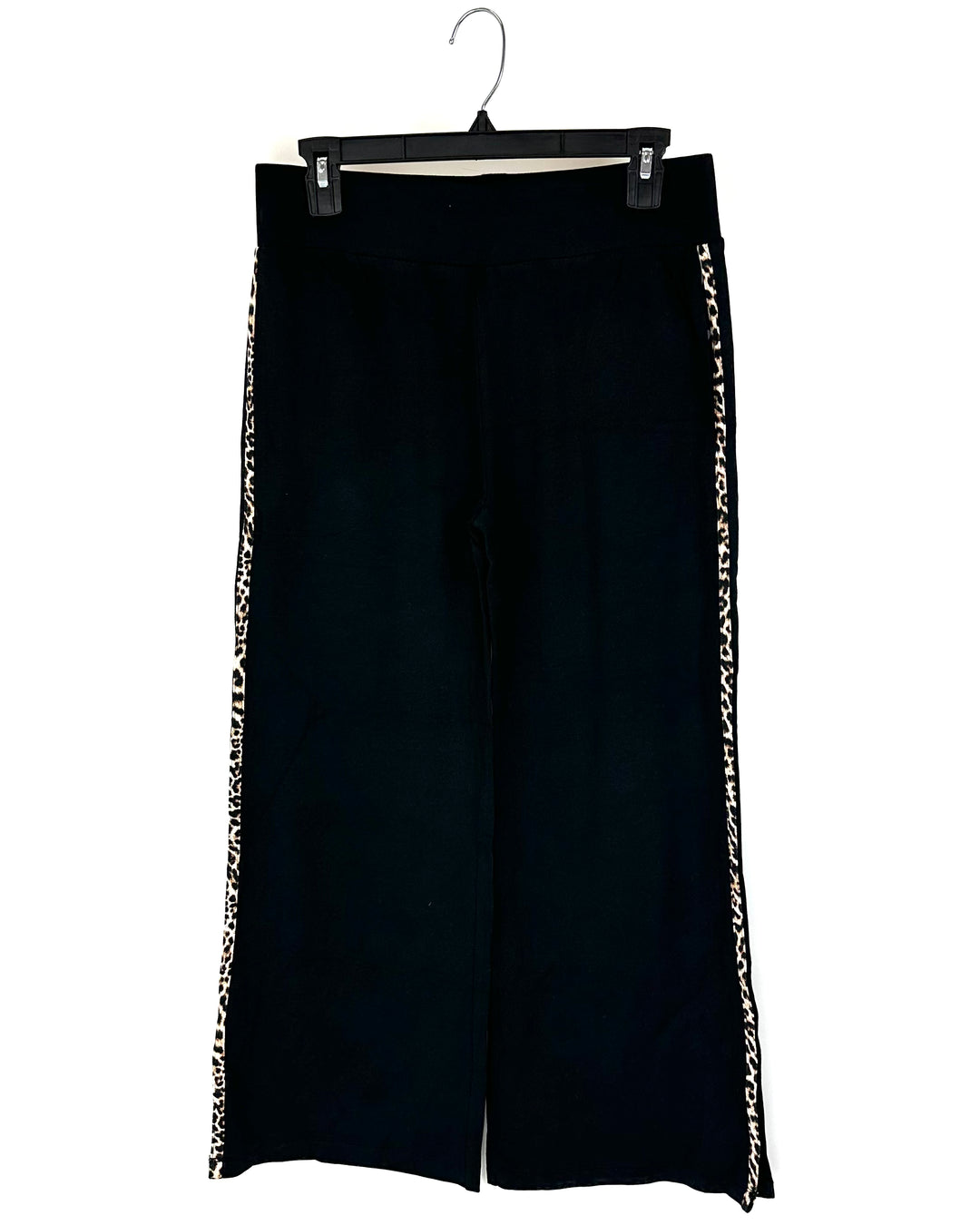 Black and Leopard Print Loungewear Set - Small