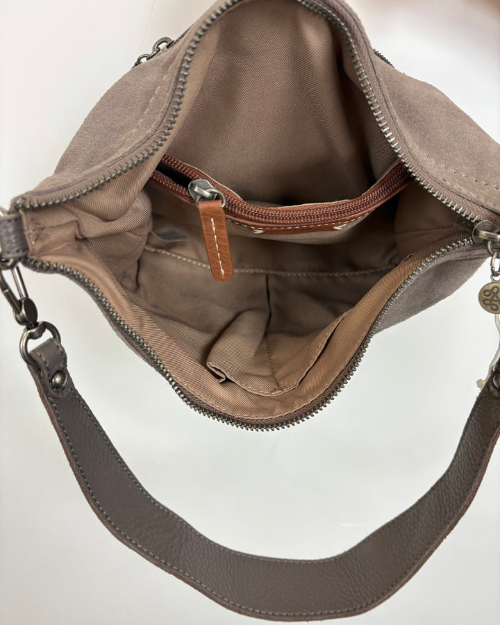 Mushroom Brown Suede Small Bag