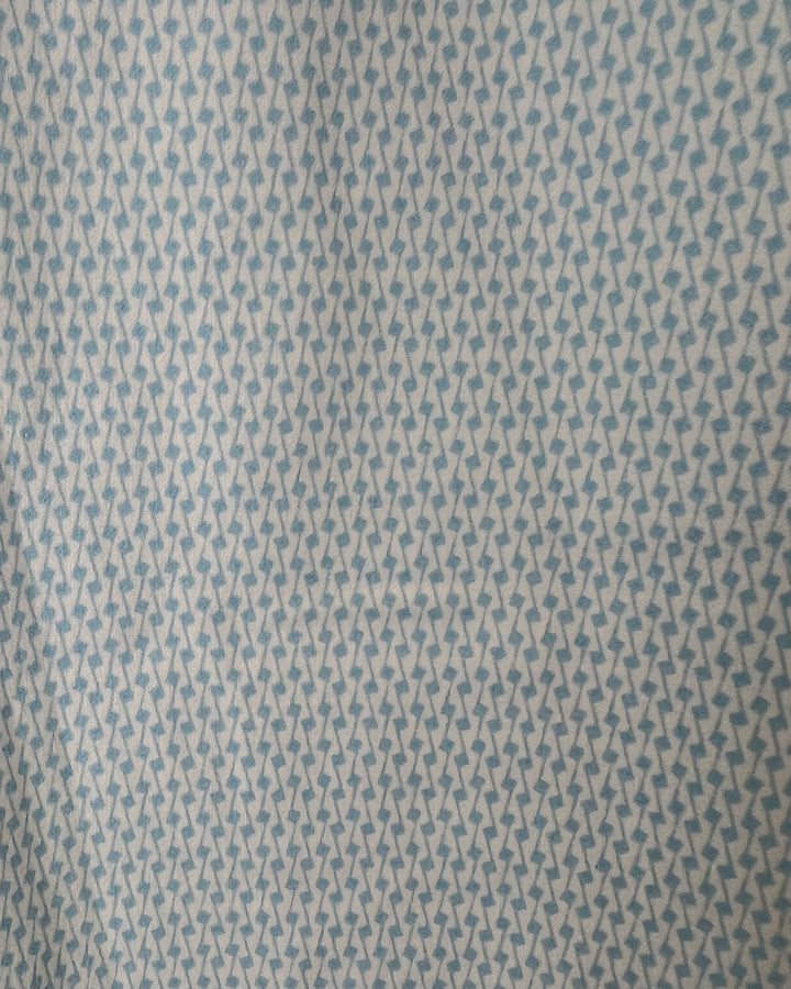 MENS Sky Blue Collared Shirt With Small Abstract Pattern - Medium