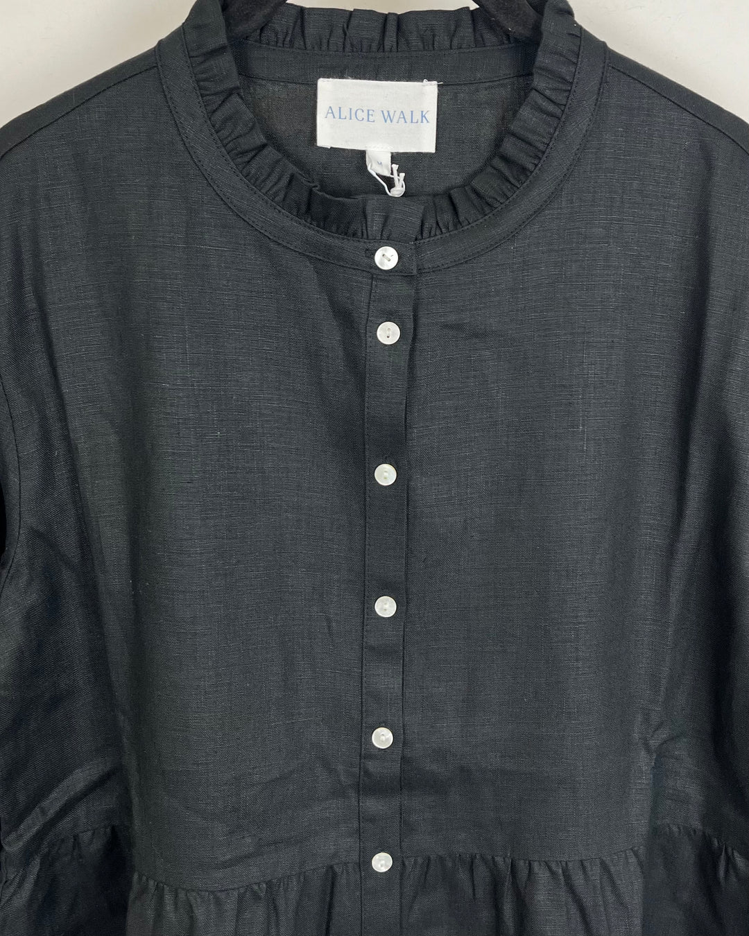 Jet Black Long Linen Dress - XS, S, M, L, XL