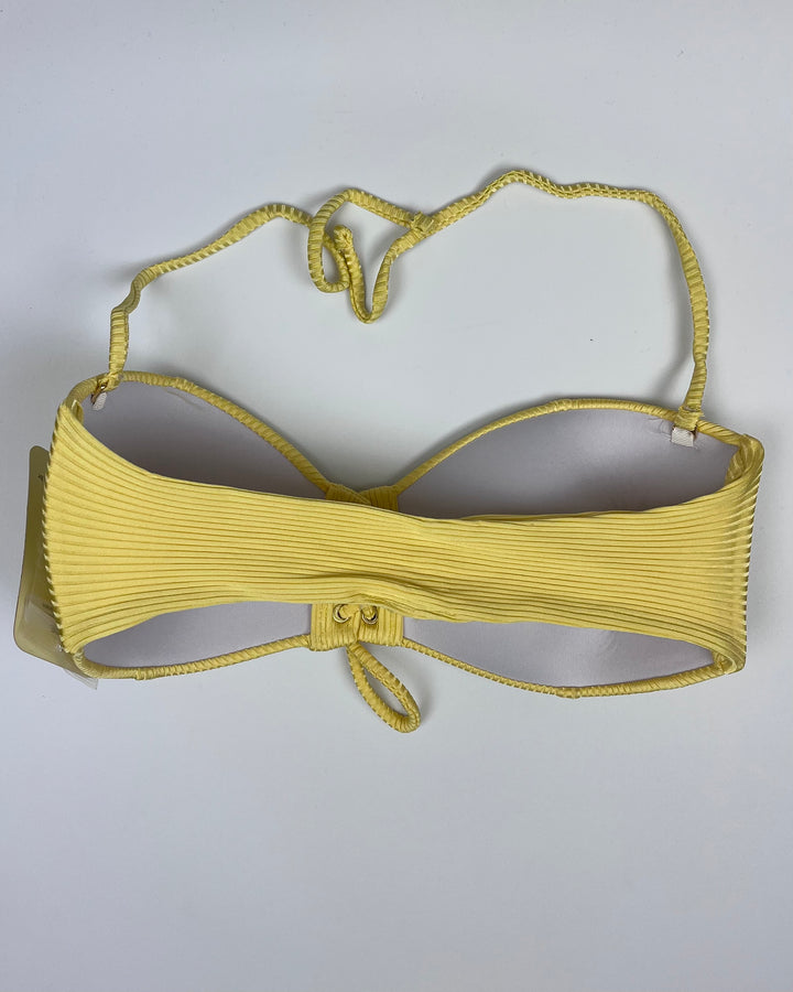 Bright Yellow Textured Convertible Bikini Top - M, L, XL D Cup