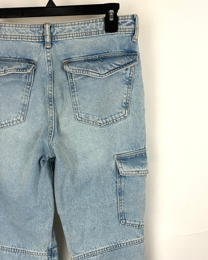 Zara Light Blue Cargo Jeans - Size 4