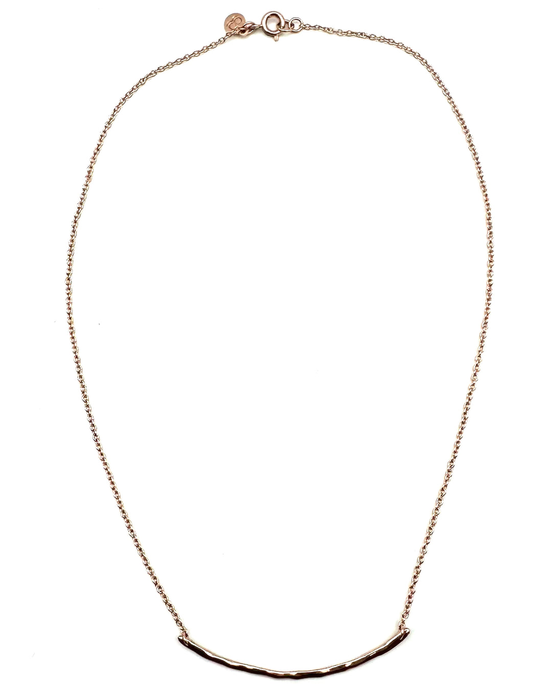 Rose Gold Curved Bar Necklace