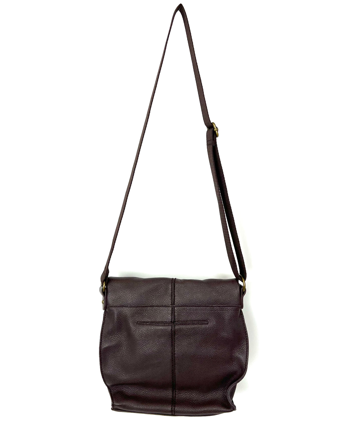 Brown Leather Foldover Crossbody Bag