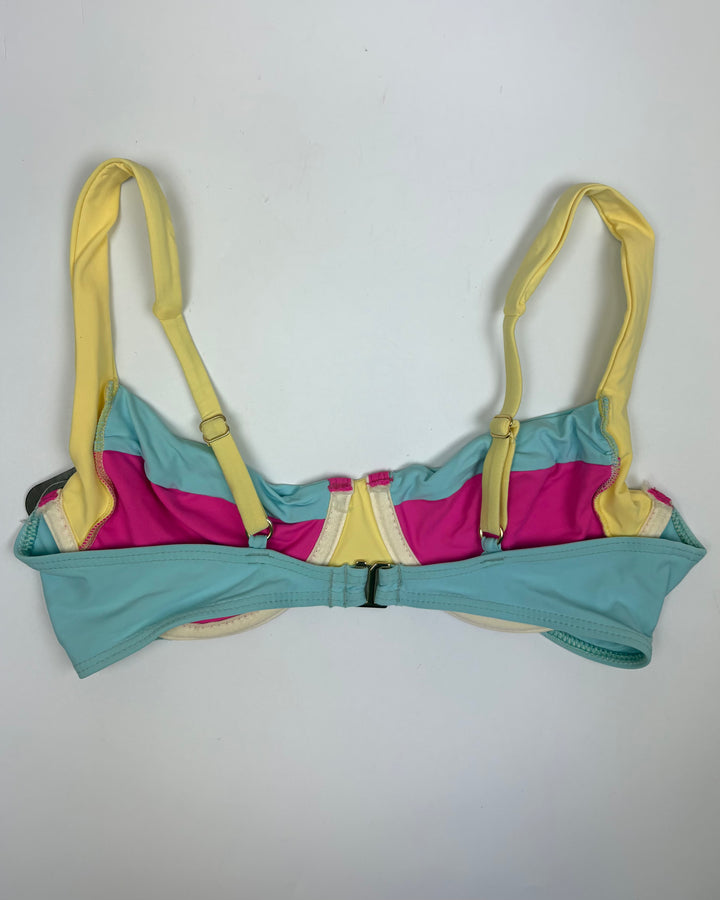 Pastel Blue Color Block Underwire Bikini Top - XS & S