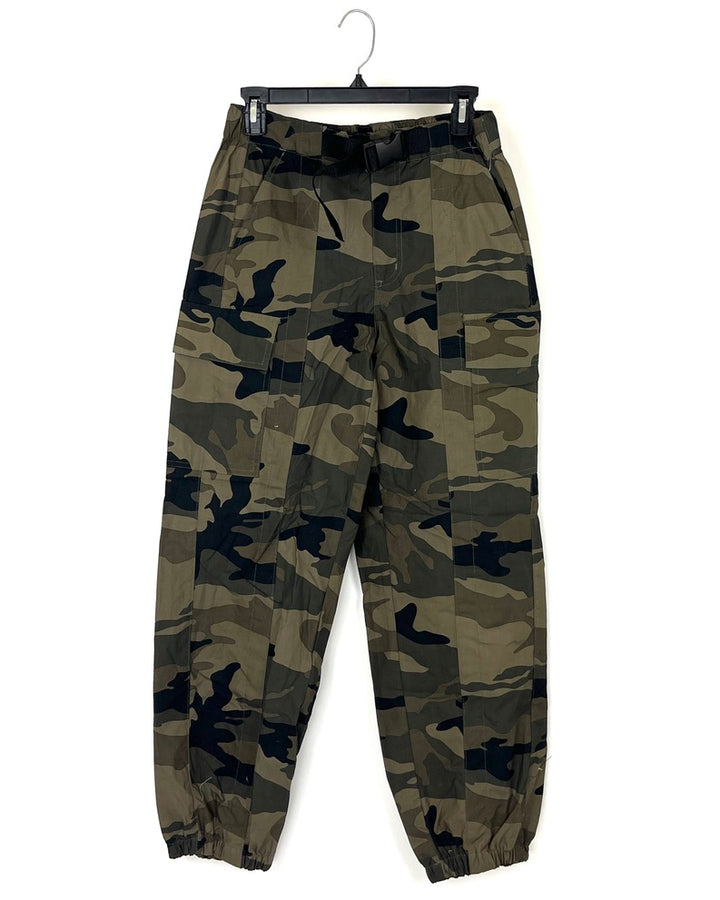 Camo Cargo Parachute Joggers - Size 4/6