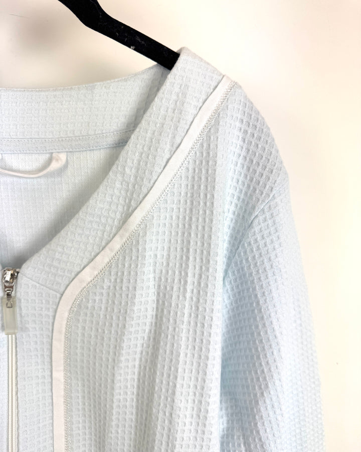 Light Blue Waffle Knit Long Sleeve Rob - Large