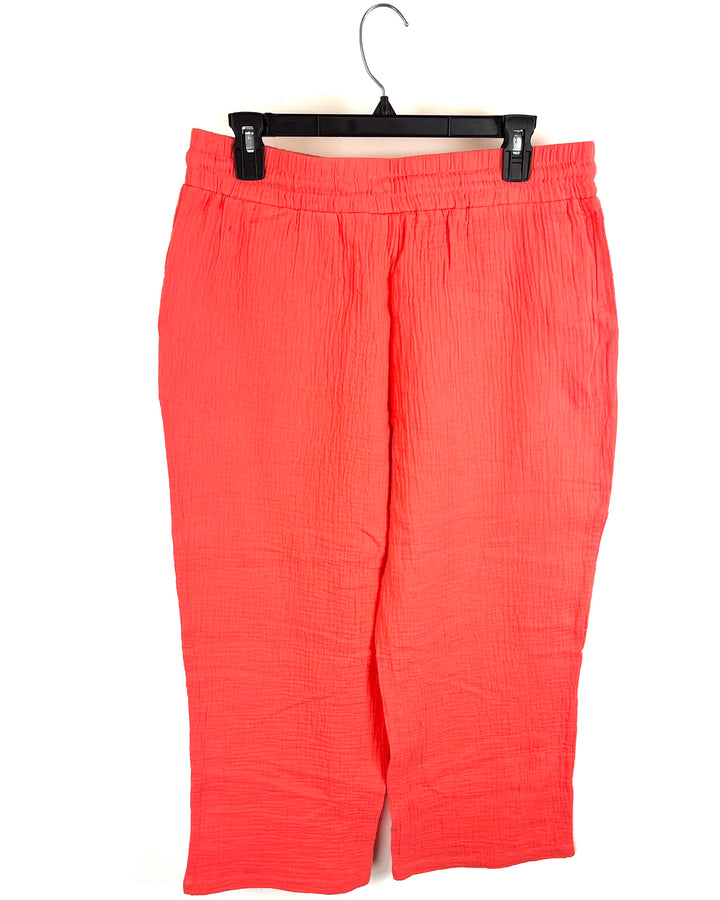 Salmon Flowy Capri Pants - Size 6/8