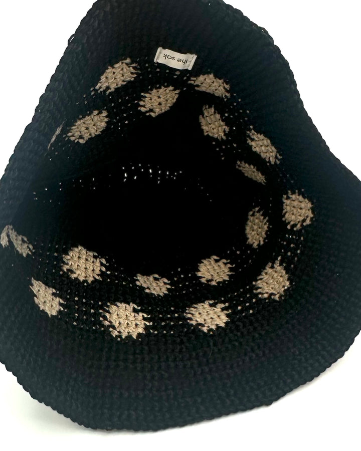 Black Crochet Bucket Hat