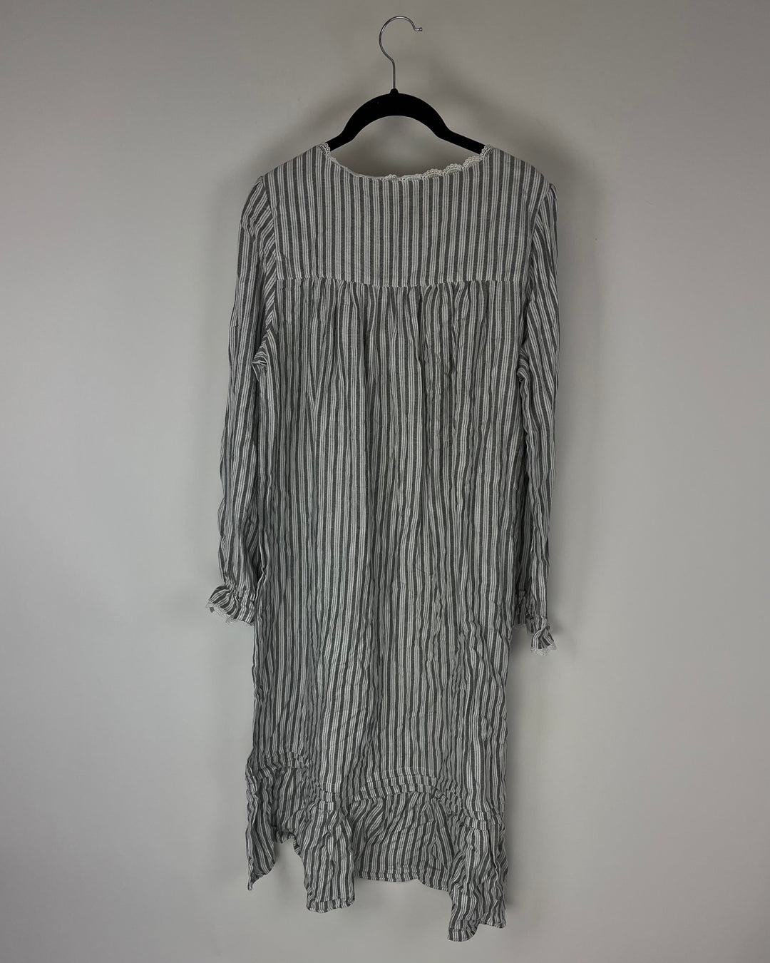 Gray and White Stripe Nightgown - Small