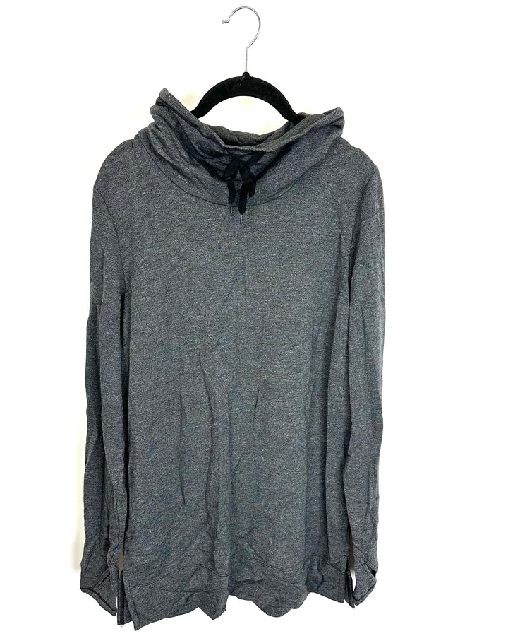 Heathered Gray and Black Cowl Neck Tunic Top - Size 4/6