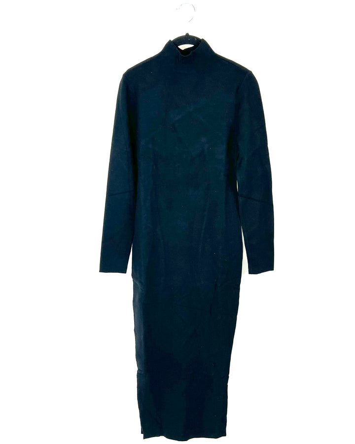 Black Turtleneck Sweater Dress - Size 12/14