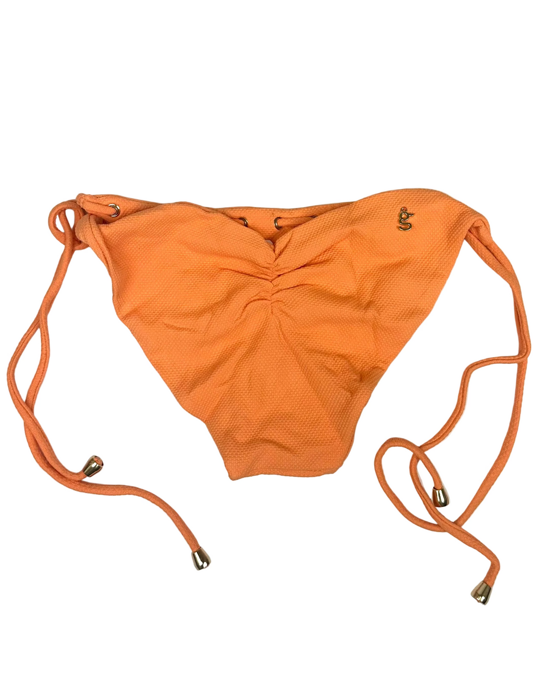 Creamsicle Orange Textured String Bikini Bottom - XS, S, M