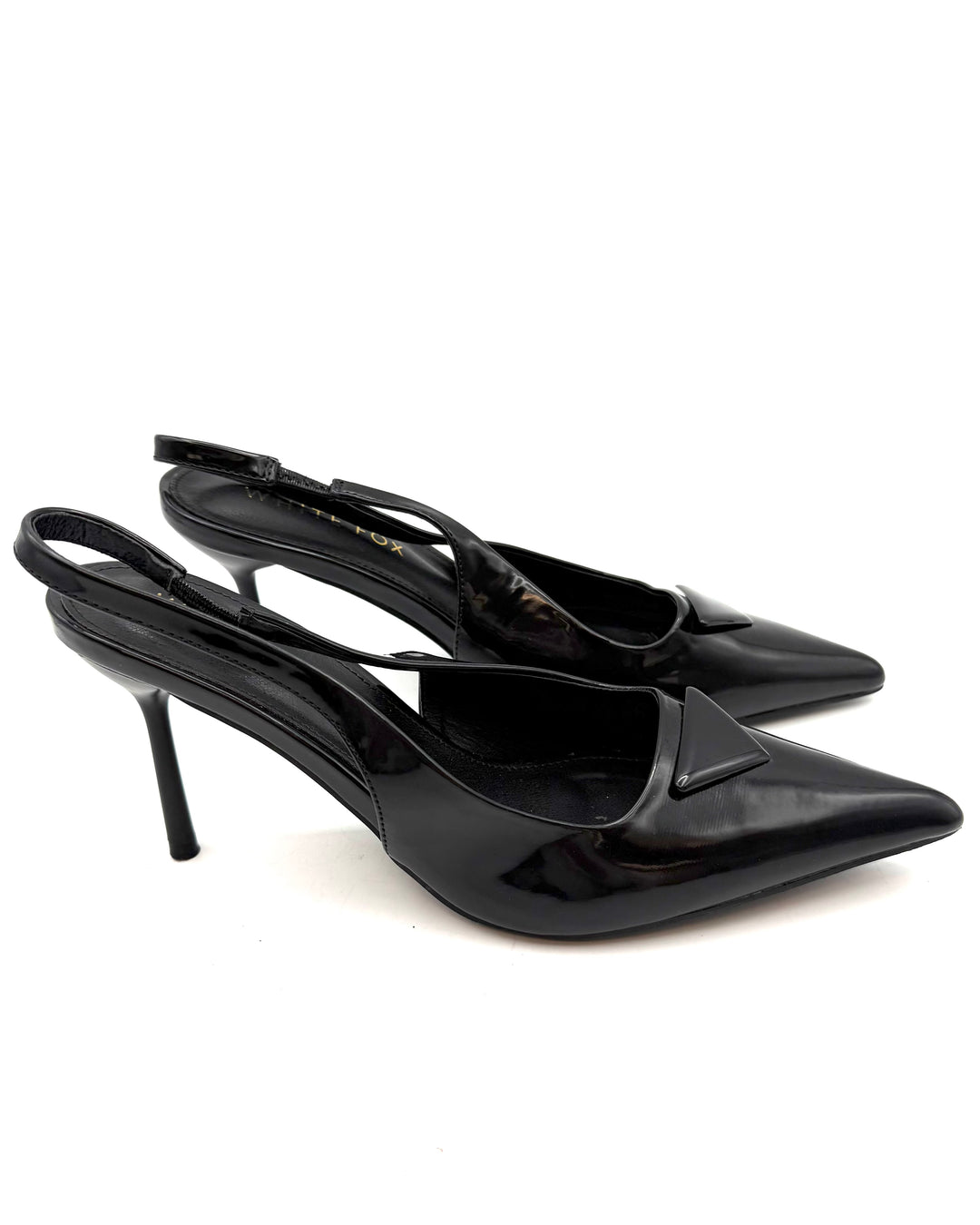 White Fox Slingback Heels - Size 8