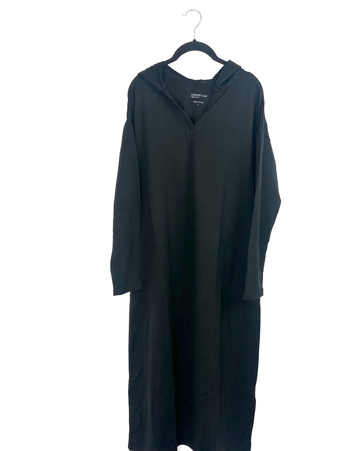 Black Long Dress With Hood - Size 10/12