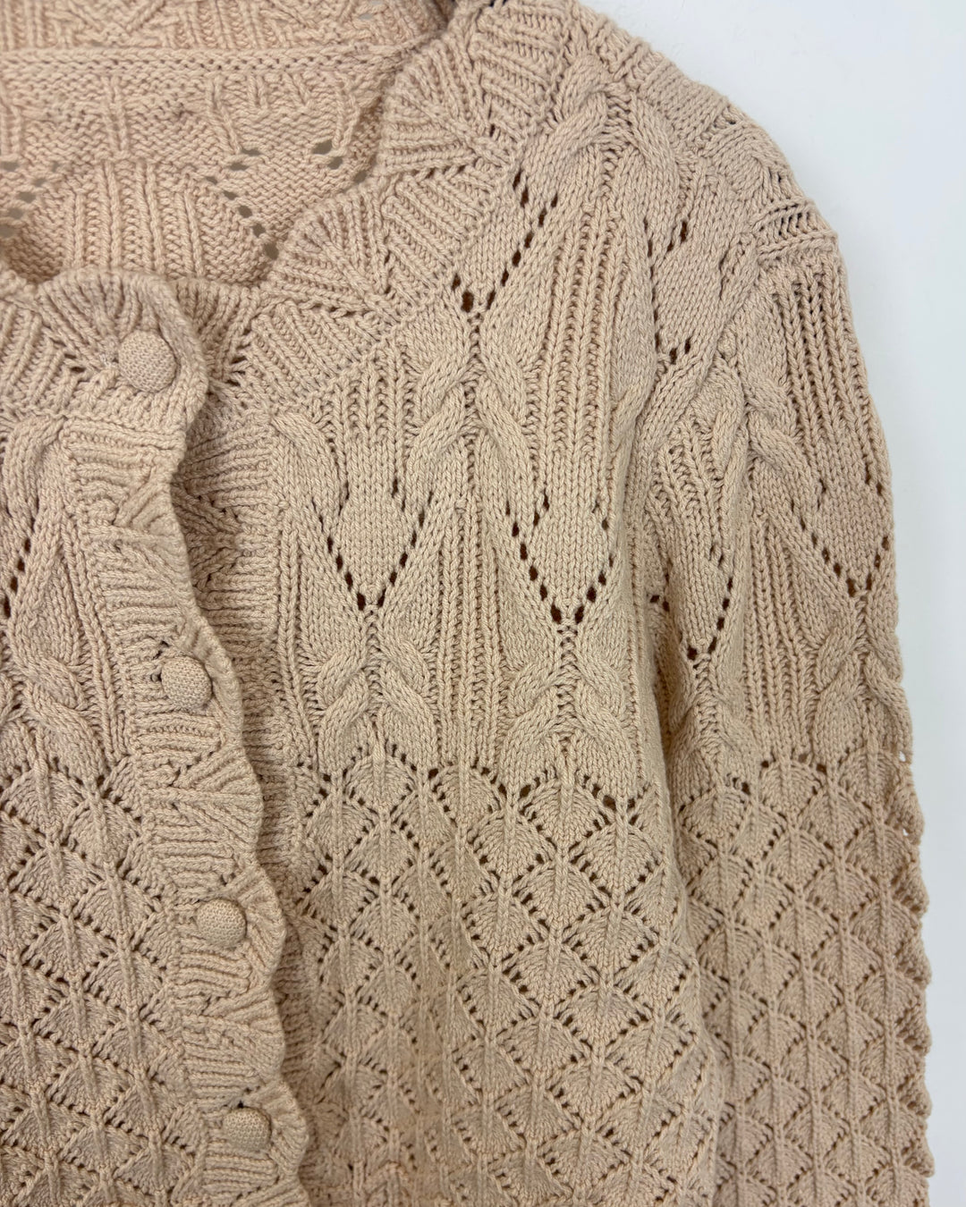 Tan Crochet Sweater - Size 0/2