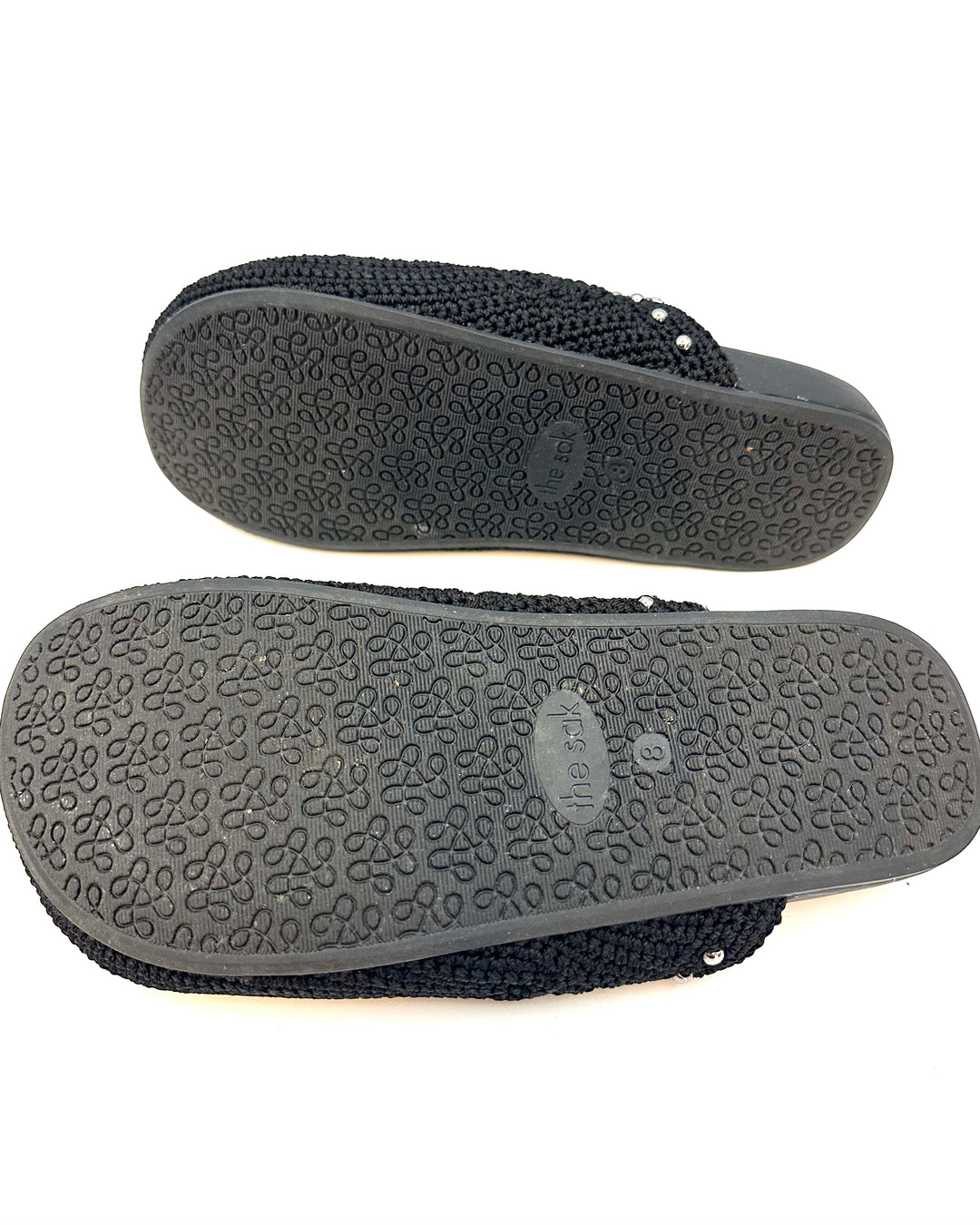 Black Crochet & Silver Clogs - Size 8, 9 and 10