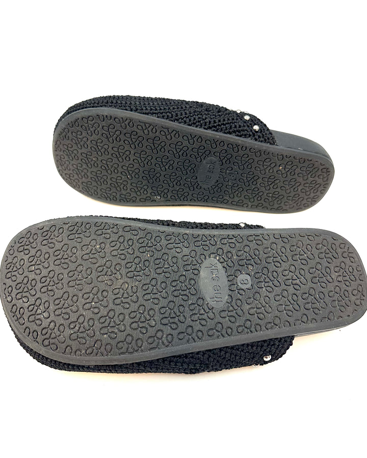 Black Crochet & Silver Clogs - Size 8, 9 and 10