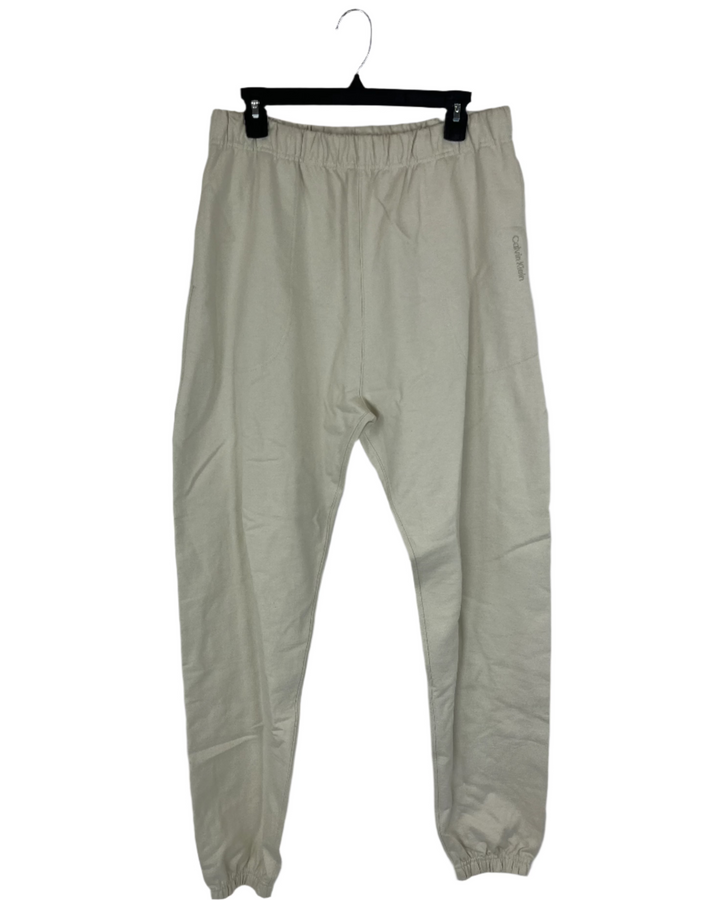 MENS Ivory Jogger Sweatpants - Medium