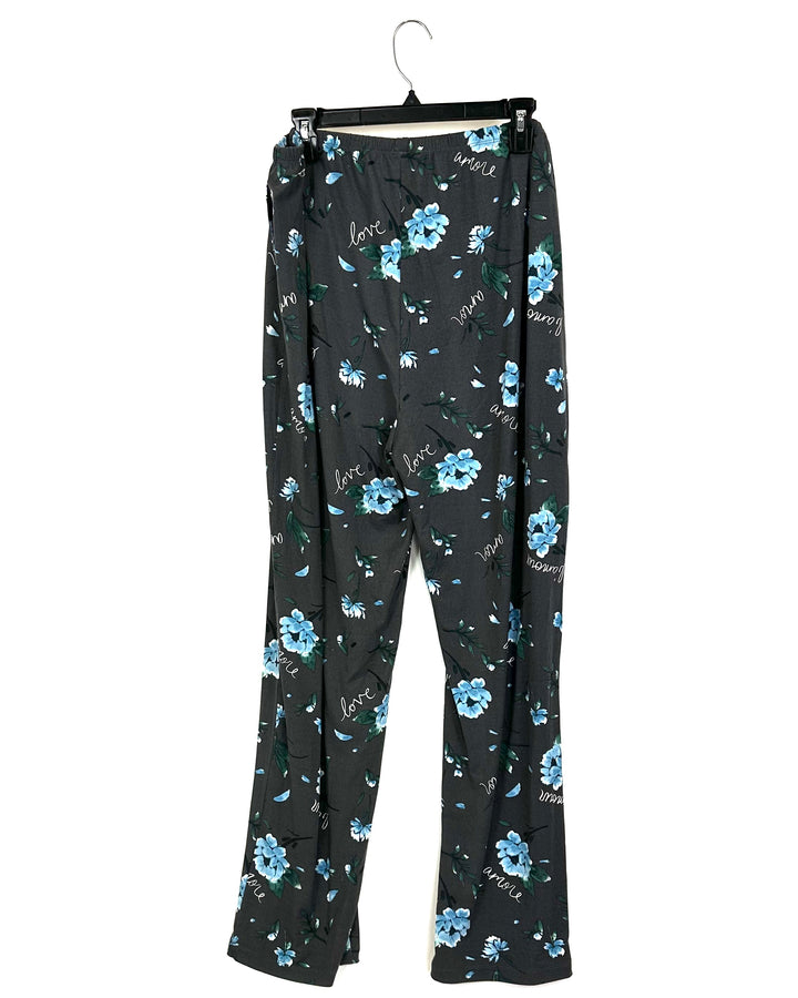 Charcoal Floral Pajama Set - 1x