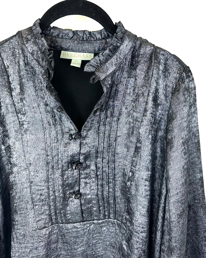 Gunmetal Color Blouse - Medium