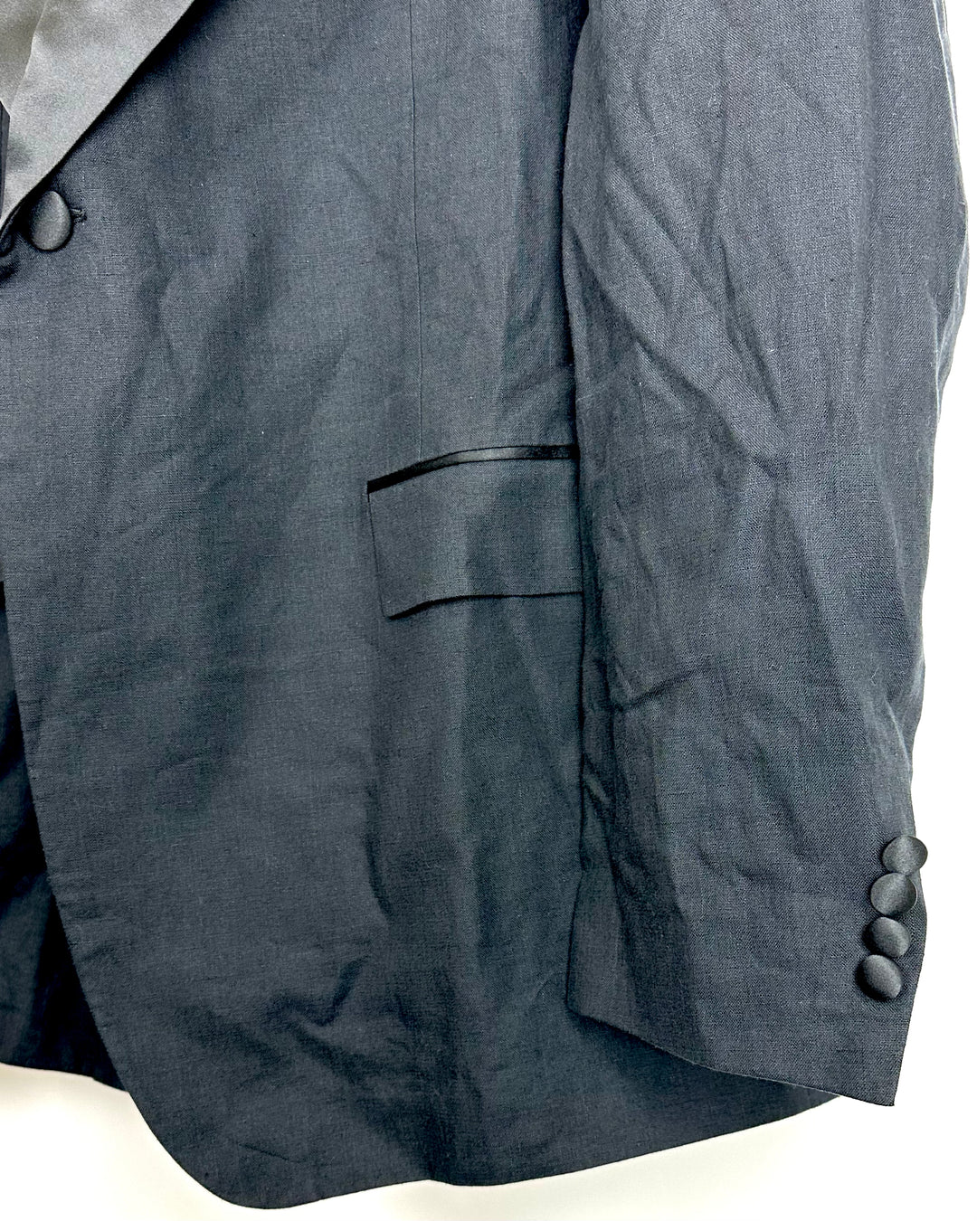 Mens Black Linen Blazer - Size 52R
