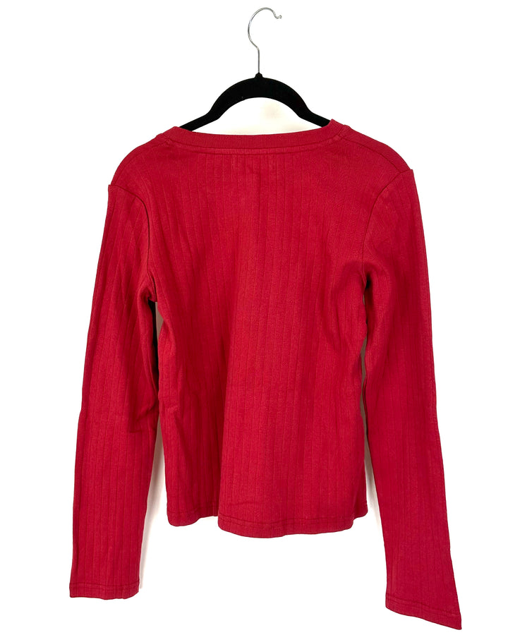 Red Button Down Long Sleeve - Large