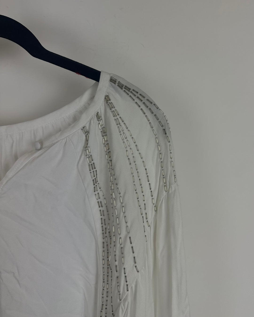 White Rhinestone Detail Crop Top - Size 4/6